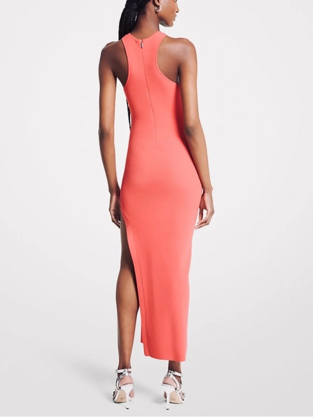 MICHAEL Michael Kors Desert Flower Ribbed Knit Midi Dress NWT Size L Bodycon